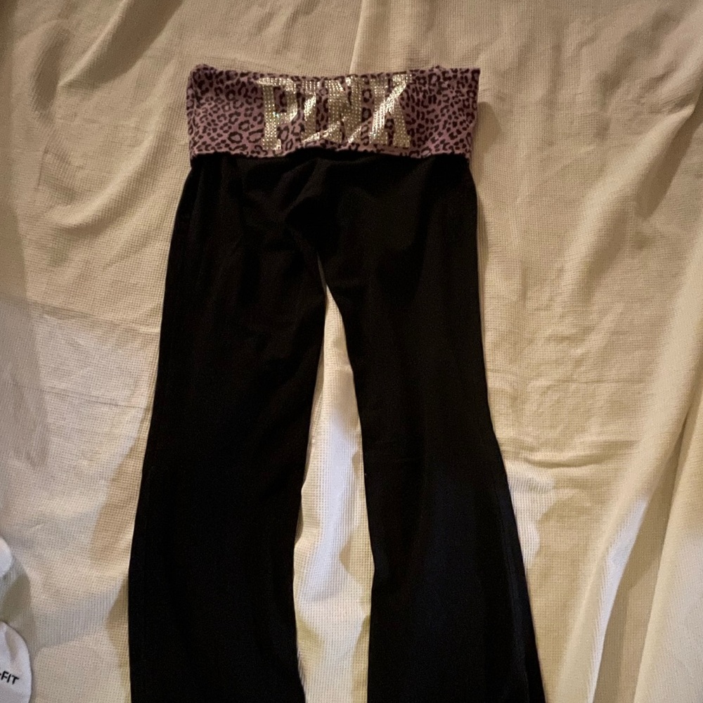 Vs pink yoga fold over pants